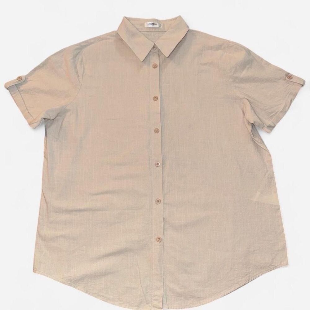 Zeagoo Women's Tan and Cream Shirt